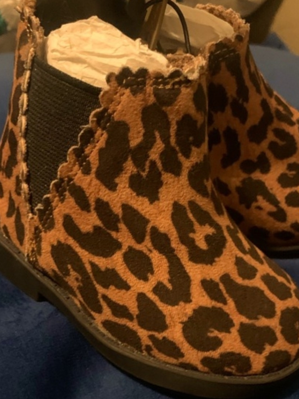 Kids Leopard Print Chelsea Boots - Brown/Black